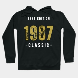 Vintage Birthday Year 1987 Black Hoodie